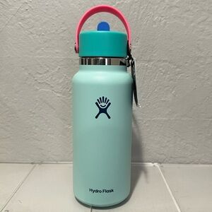 Hydro Flask -  32oz Wide Mouth Flex Straw Water Bottl Polar Plunge